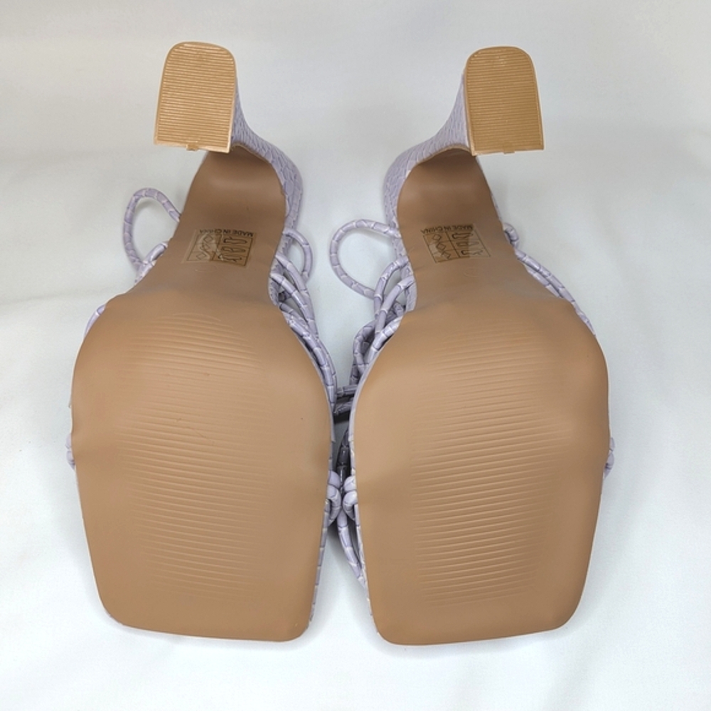 Public Desire Corbyn Tie Up Sandals Lilac Croc - Picture 4 of 5